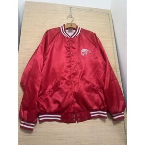 Vintage Cardinal Jacket Mens XL Red Robeson County Sheriff Satin Bomber USA‎ 80s